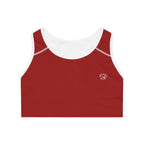 Comfortable and breathable burgundy sports bra for workouts