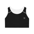 Comfortable and breathable black sports bra for workouts
